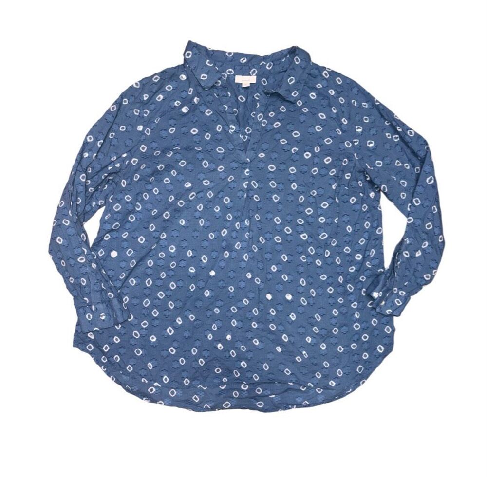 J. Jill Printed Plus Size Popover Shirt